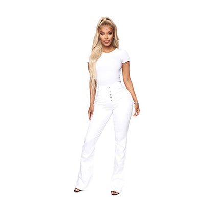 Funki Findz | Pants | Women's High Waist Button Fly Fitted Jeans