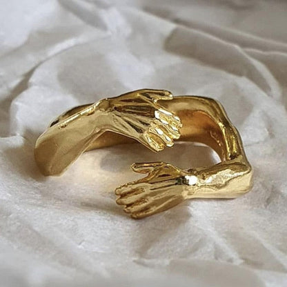 Funki Findz | Rings | Unisex Adjustable Holding Hands Hug Ring