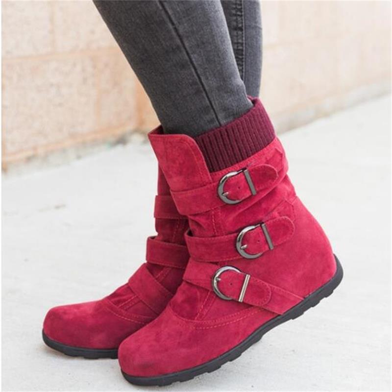 Funki Findz | Boots | Women's Buckled Suede Snow Ankle Boots