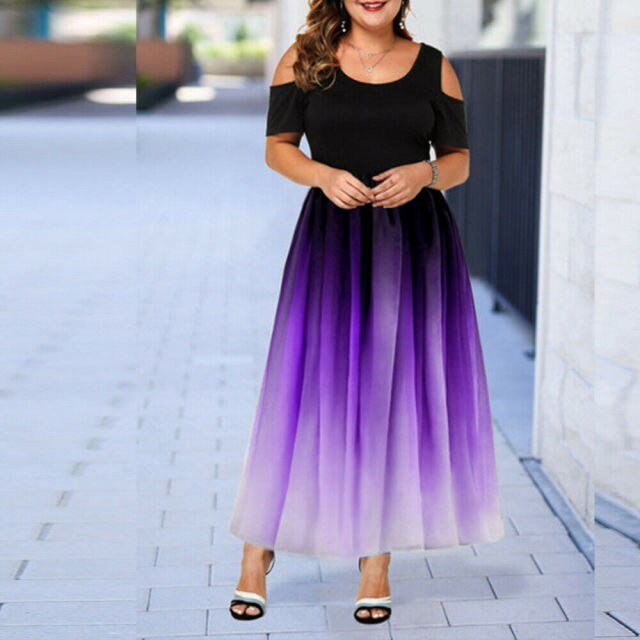 Funki Findz | Dresses | Women's Plus Size Prom Gradient Dress