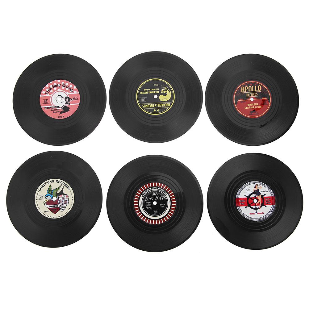 Funki Findz | Coasters | Vinyl Record Coaster Drink Mat 6 Pcs Set
