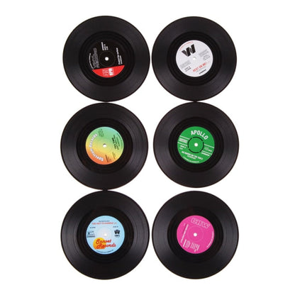 Funki Findz | Coasters | Vinyl Record Coaster Drink Mat 6 Pcs Set