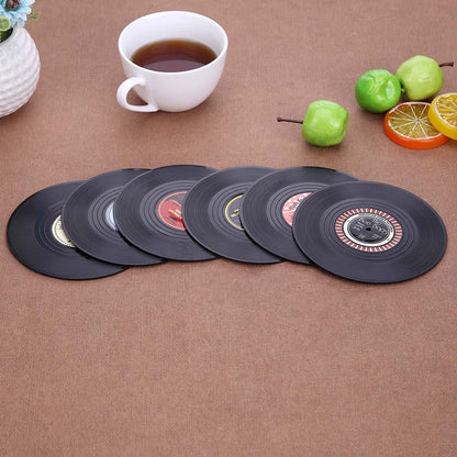 Funki Findz | Coasters | Vinyl Record Coaster Drink Mat 6 Pcs Set