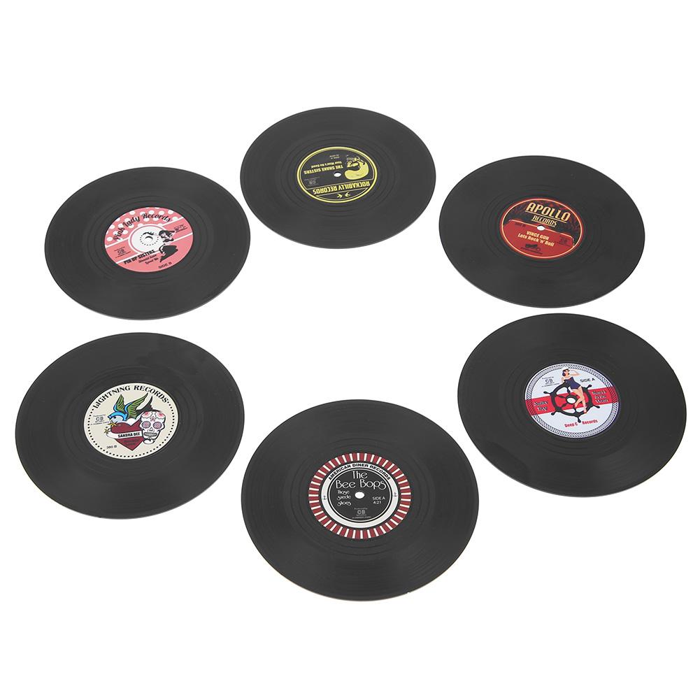 Funki Findz | Coasters | Vinyl Record Coaster Drink Mat 6 Pcs Set