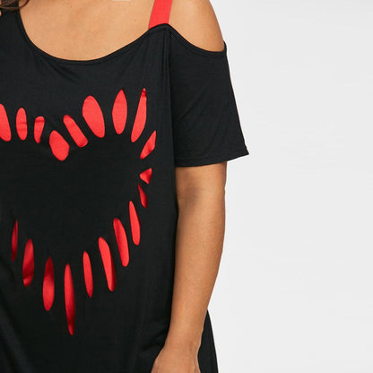 Funki Findz | Shirts | Women's Love Heart Printed Plus Size Shirt