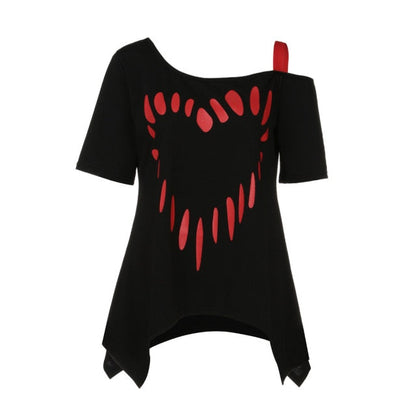 Funki Findz | Shirts | Women's Love Heart Printed Plus Size Shirt