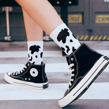 Funki Findz | Socks | Unisex Novelty Socks | Cow Print Stripes