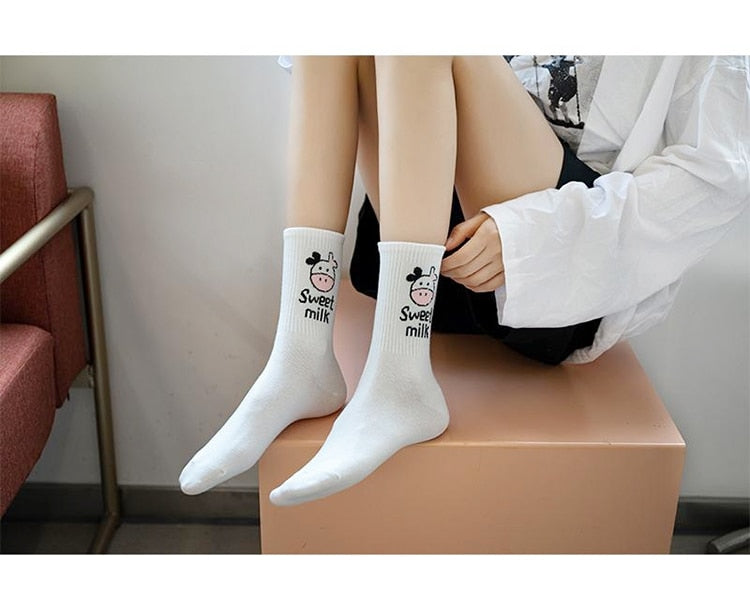 Funki Findz | Socks | Unisex Novelty Socks | Cow Print Stripes
