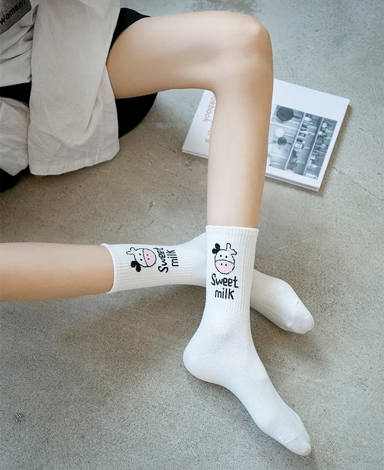 Funki Findz | Socks | Unisex Novelty Socks | Cow Print Stripes