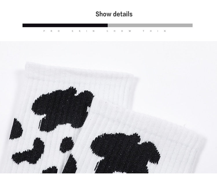 Funki Findz | Socks | Unisex Novelty Socks | Cow Print Stripes