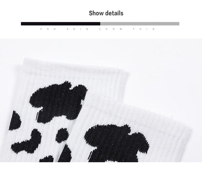 Funki Findz | Socks | Unisex Novelty Socks | Cow Print Stripes