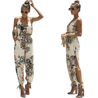 Funki Findz | Pants | Women's Floral and Solid Fashion Jumpsuit