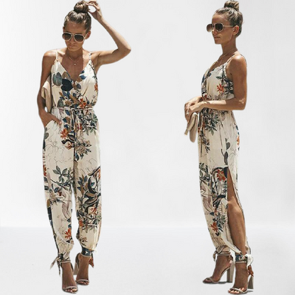 Funki Findz | Pants | Women's Floral and Solid Fashion Jumpsuit