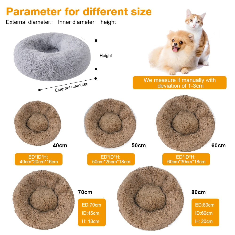 Funki Findz | Pet Beds | Dog Cat Bed | Round Donut Cudler Bed