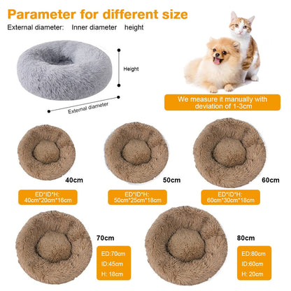 Funki Findz | Pet Beds | Dog Cat Bed | Round Donut Cudler Bed