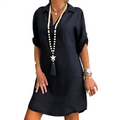 Funki Findz | Dresses | Women's Casual Cotton Linen Shirt Dress
