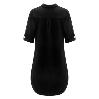 Funki Findz | Dresses | Women's Casual Cotton Linen Shirt Dress
