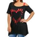 Funki Findz | Shirts | Women's Love Heart Printed Plus Size Shirt