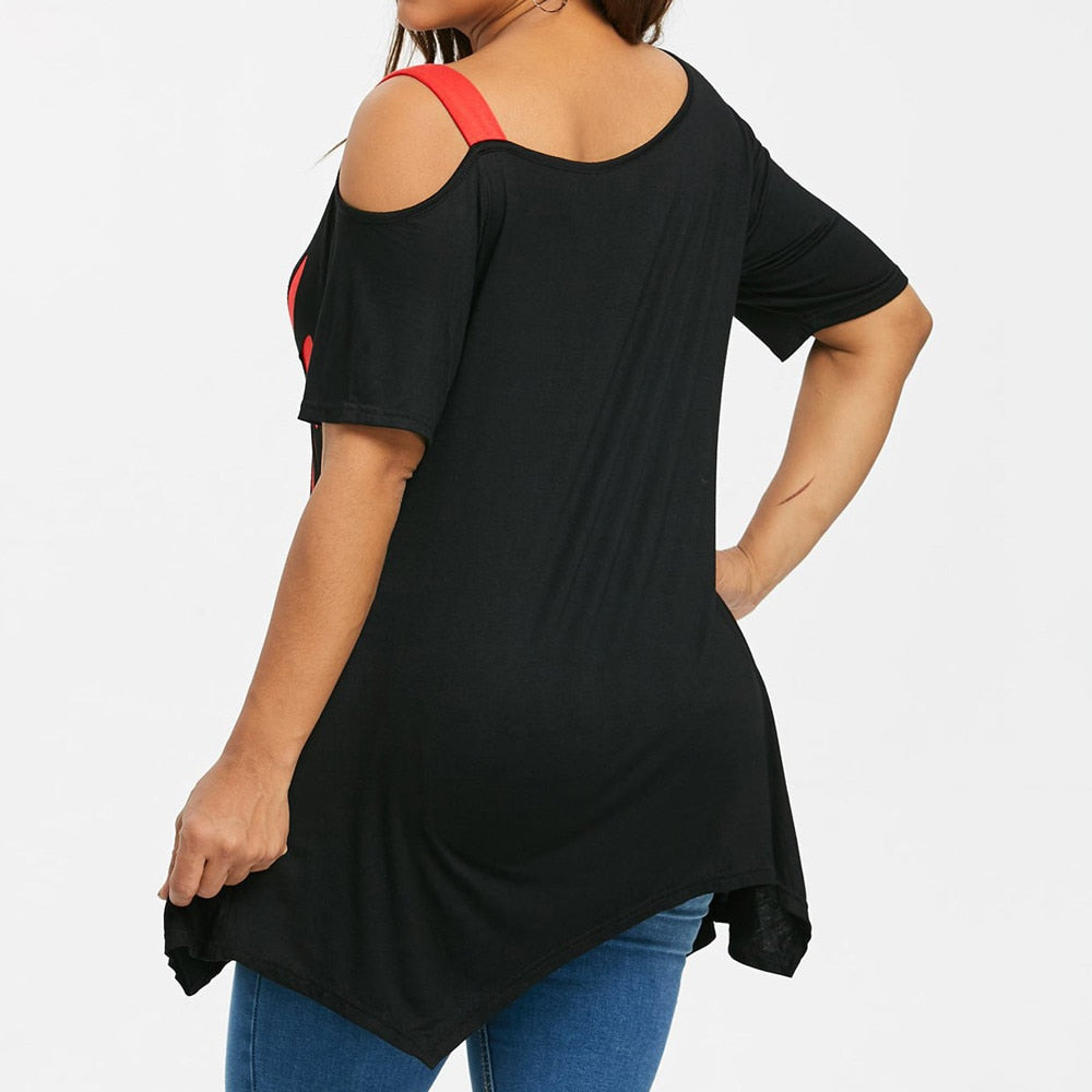 Funki Findz | Shirts | Women's Love Heart Printed Plus Size Shirt