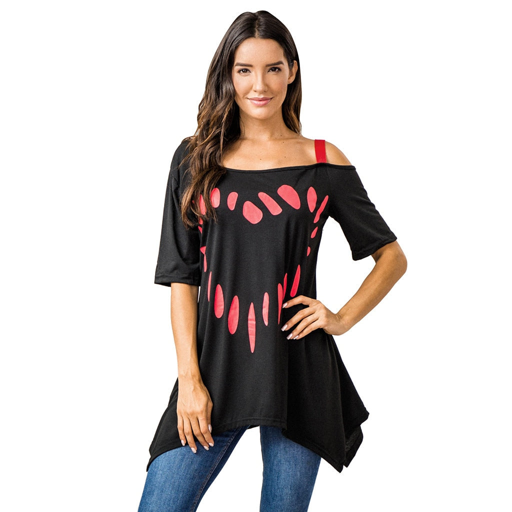 Funki Findz | Shirts | Women's Love Heart Printed Plus Size Shirt