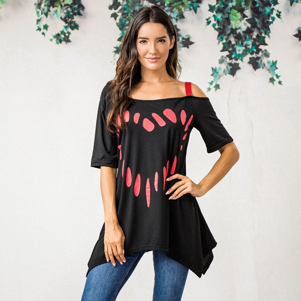Funki Findz | Shirts | Women's Love Heart Printed Plus Size Shirt