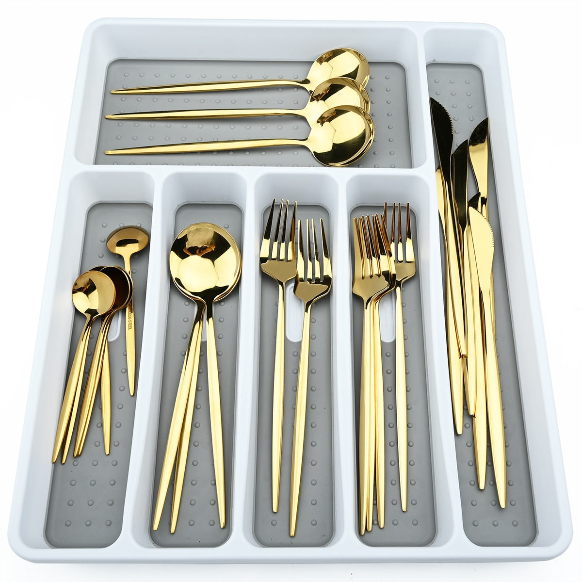Funki Findz | Cutlery Set | Gold Stainless Steel Mirror 30 Pcs Set