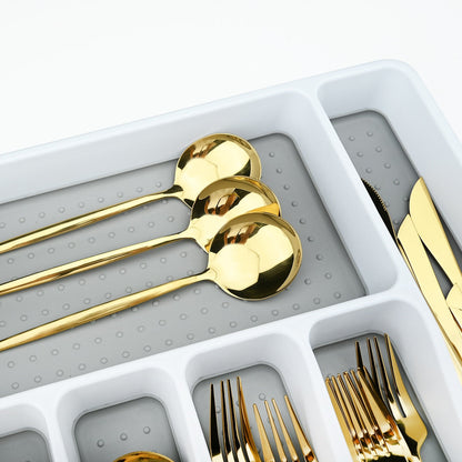 Funki Findz | Cutlery Set | Gold Stainless Steel Mirror 30 Pcs Set