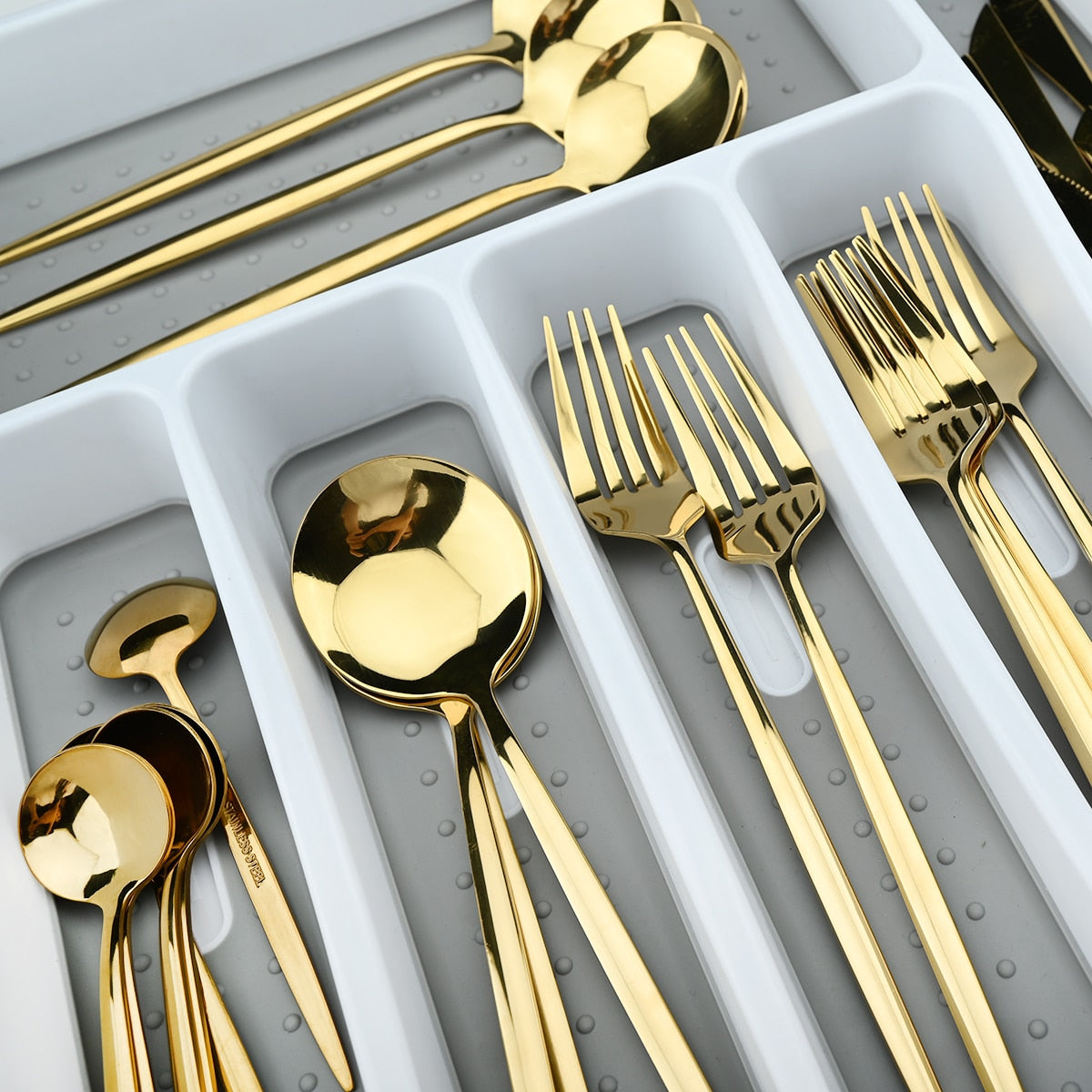 Funki Findz | Cutlery Set | Gold Stainless Steel Mirror 30 Pcs Set