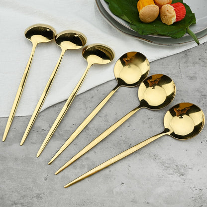 Funki Findz | Cutlery Set | Gold Stainless Steel Mirror 30 Pcs Set