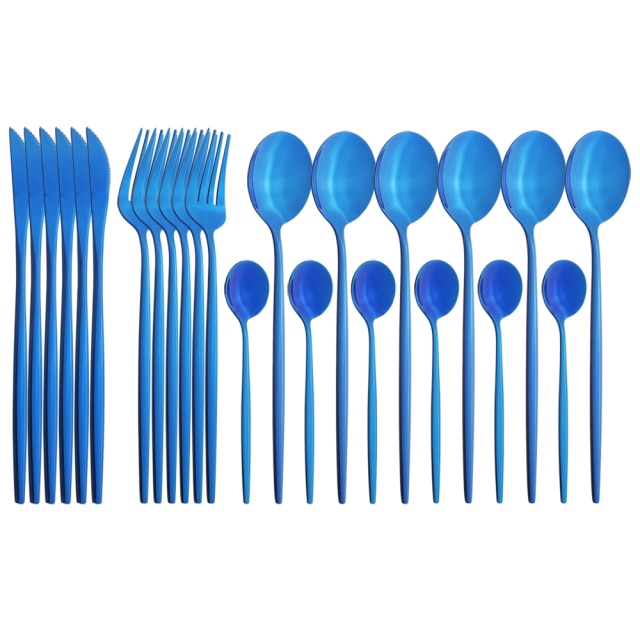 Funki Findz | Cutlery Set | Gold Stainless Steel Mirror 30 Pcs Set