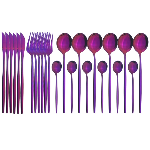Funki Findz | Cutlery Set | Gold Stainless Steel Mirror 30 Pcs Set
