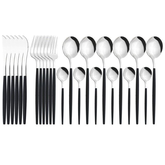 Funki Findz | Cutlery Set | Gold Stainless Steel Mirror 30 Pcs Set