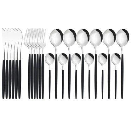 Funki Findz | Cutlery Set | Gold Stainless Steel Mirror 30 Pcs Set