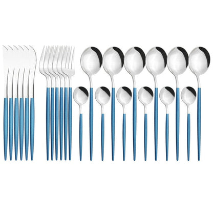 Funki Findz | Cutlery Set | Gold Stainless Steel Mirror 30 Pcs Set