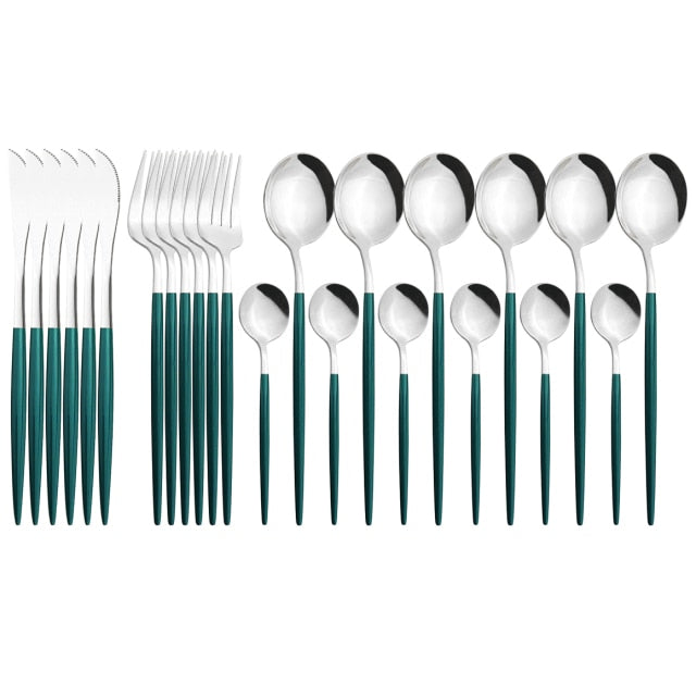 Funki Findz | Cutlery Set | Gold Stainless Steel Mirror 30 Pcs Set