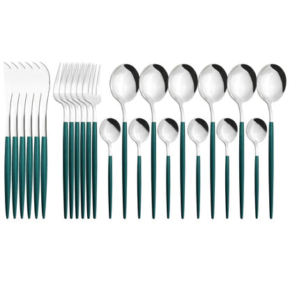 Funki Findz | Cutlery Set | Gold Stainless Steel Mirror 30 Pcs Set