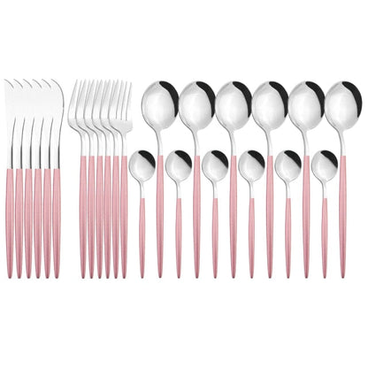 Funki Findz | Cutlery Set | Gold Stainless Steel Mirror 30 Pcs Set