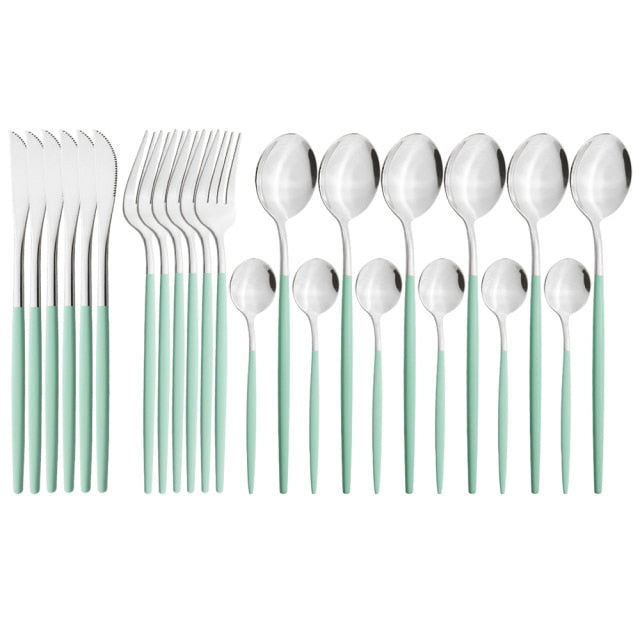 Funki Findz | Cutlery Set | Gold Stainless Steel Mirror 30 Pcs Set