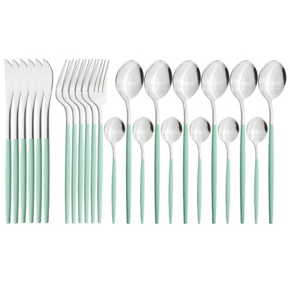Funki Findz | Cutlery Set | Gold Stainless Steel Mirror 30 Pcs Set