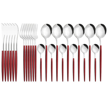 Funki Findz | Cutlery Set | Gold Stainless Steel Mirror 30 Pcs Set