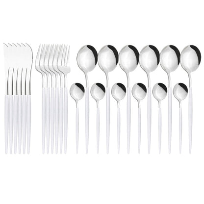 Funki Findz | Cutlery Set | Gold Stainless Steel Mirror 30 Pcs Set