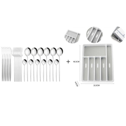Funki Findz | Cutlery Set | Gold Stainless Steel Mirror 30 Pcs Set
