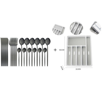 Funki Findz | Cutlery Set | Gold Stainless Steel Mirror 30 Pcs Set