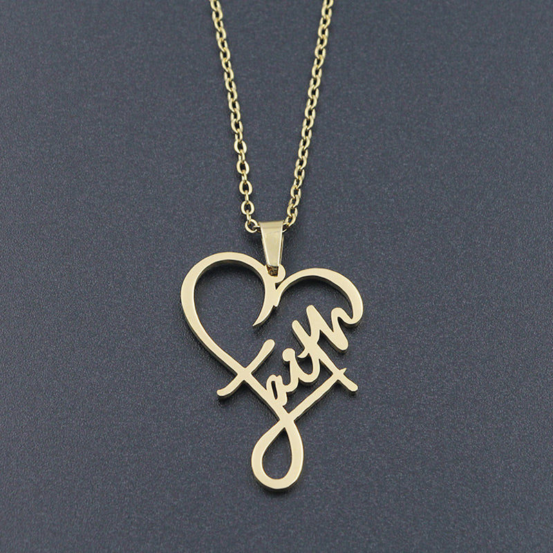 Funki Findz | Necklaces | Unisex Faith Love Heart Necklace