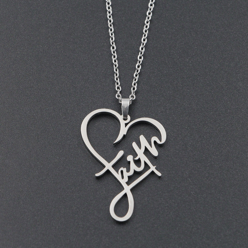 Funki Findz | Necklaces | Unisex Faith Love Heart Necklace