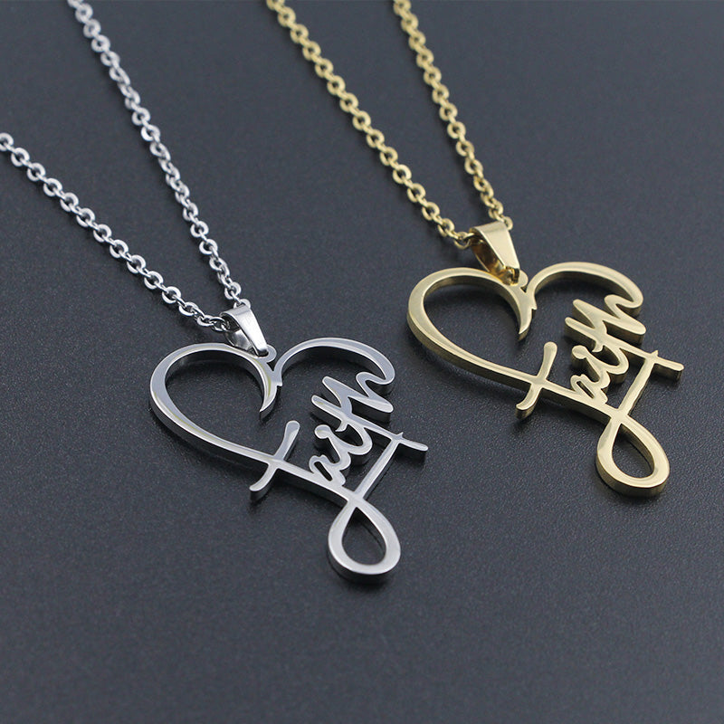 Funki Findz | Necklaces | Unisex Faith Love Heart Necklace