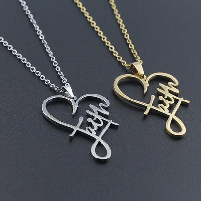 Funki Findz | Necklaces | Unisex Faith Love Heart Necklace