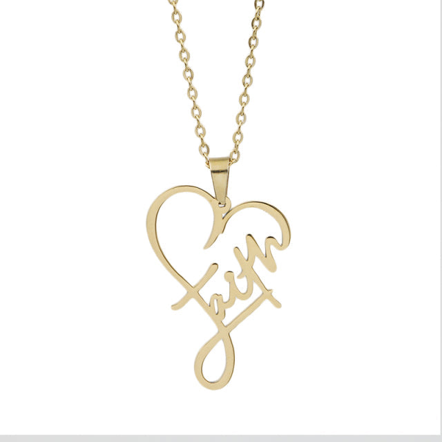 Funki Findz | Necklaces | Unisex Faith Love Heart Necklace