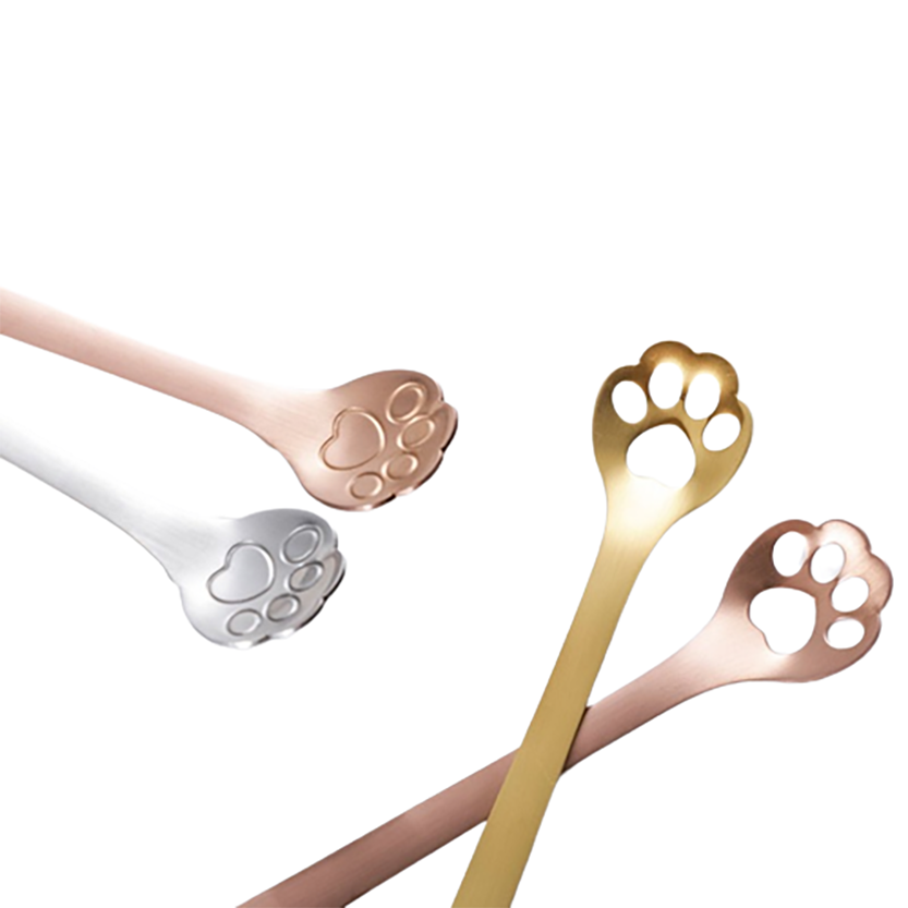 Funki Findz | Spoons | Cute Cat Paw Solid Hollow Coffee Spoons