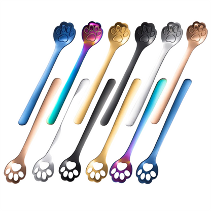 Funki Findz | Spoons | Cute Cat Paw Solid Hollow Coffee Spoons